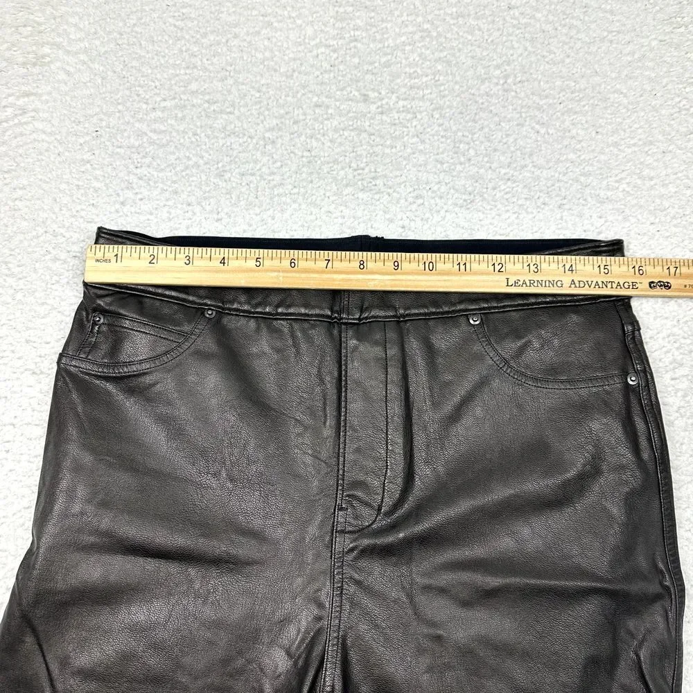 SPANX Faux Leather-Like Skinny Pant Women's Large Black‎ Ankle Stretch Slimming